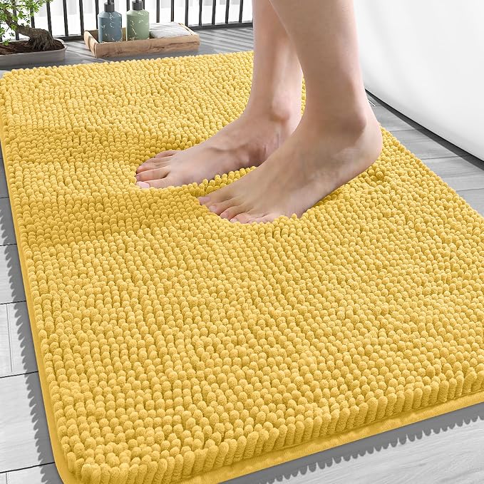 OLANLY Bathroom Rugs 34x21, Extra Soft Absorbent Chenille Bath Rugs, Rubber by OLANLY