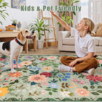 10x12 Area Rugs for Living Room: Floral Washable Rug Vintage Large Soft Boho - Image 7