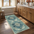 RELEANY Area Rugs Runner 2'6"x5' Washable Non-Slip, Floral Vintage Distress by RELEANY