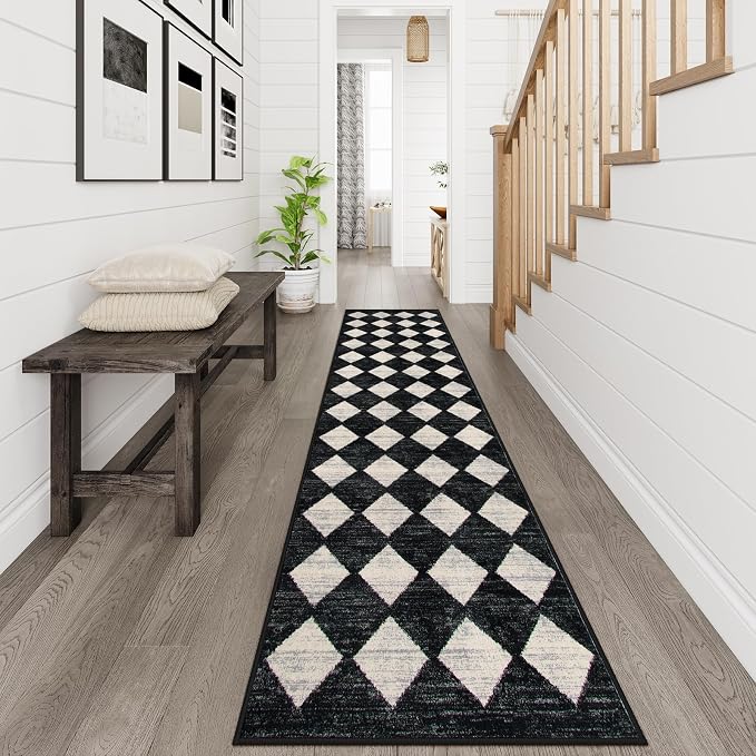 Lahome Zelie Checkered Washable Rug Runners - Image 3