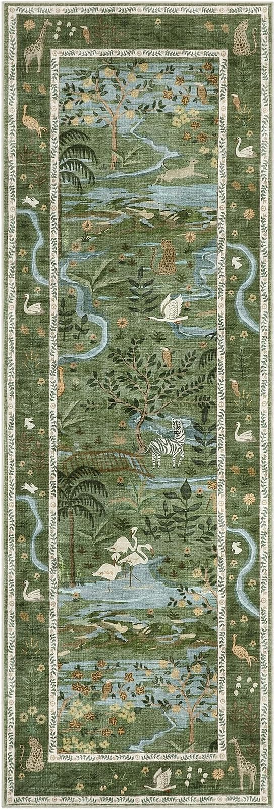 Long Runner Rug for Hallway 2x8 Whimsical Woodland Throw Runner Carpet Non Slip - Image 4