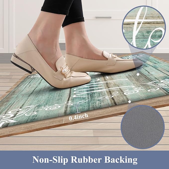 HEBE Anti Fatigue Kitchen Mat Set of 2 Non Slip Cushioned Kitchen Mats - Image 5