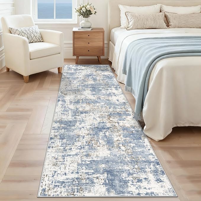 XLUEZ 2x8 Runner Rug for Hallway, Washable Modern Abstract Runner Rugs Neutral - Image 2