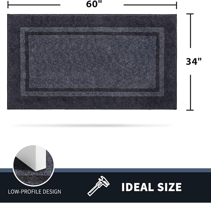 PURRUGS Dirt Trapping Door Mat 34" x 60", Non-Slip Machine Washable Entryway Rug - Image 2