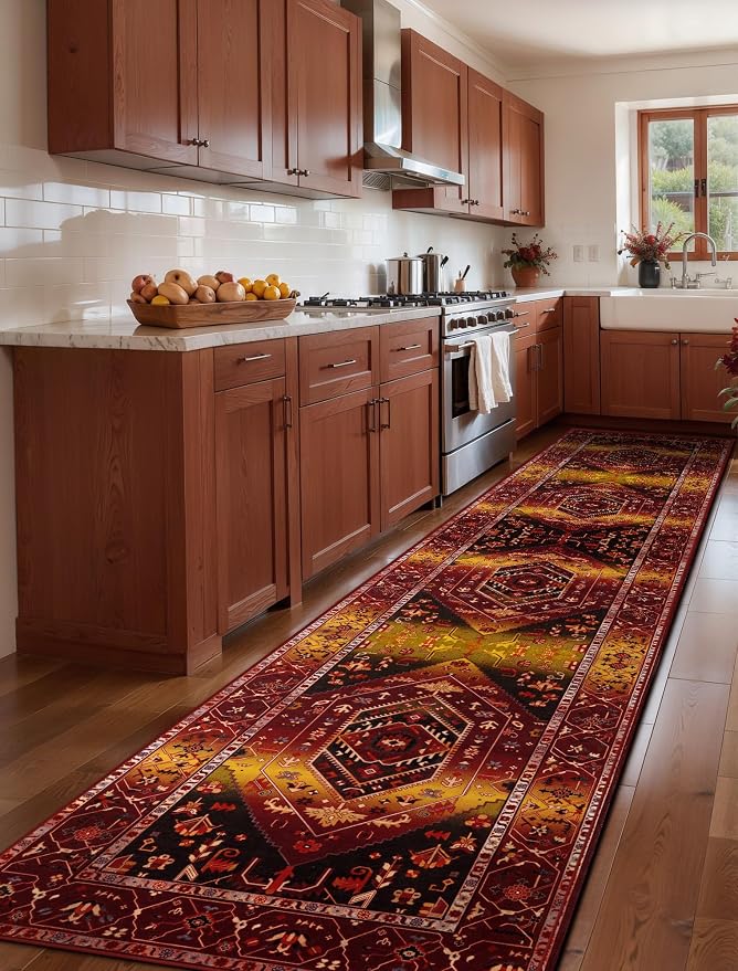 SERISSA Runner Rug for Hallways, Extra Long Boho Rug Ultra Soft Vintage Rustic - Image 2