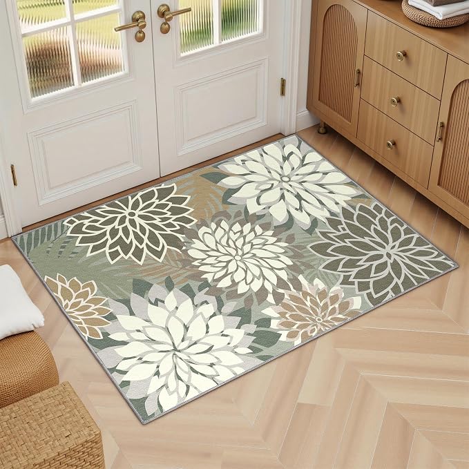 Arenarug 2x3 Washable Small Rug Tropical Botanical Modern Floral Indoor - Image 6