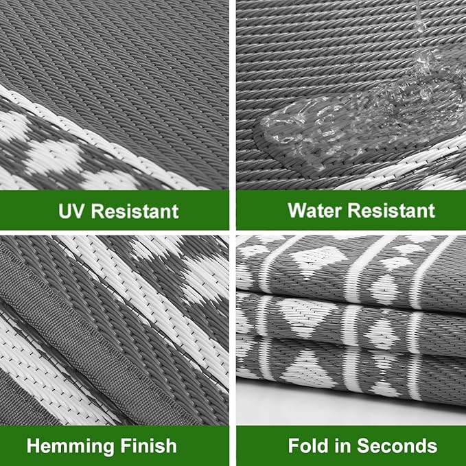 RURALITY Outdoor Rug 9x12 Waterproof - Image 4