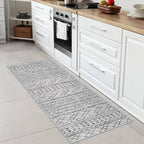 KUTA Boho Washable Runner Rug 2x5 ft Grey Moroccan Washable Runners - Image 2