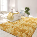 FlyDOIT Large Area Rugs for Living Room, 4x6 Feet Tie-Dyed Orange Shaggy Rug - Image 3
