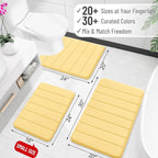 OLANLY Memory Foam Bath Mat 30x20, Super Soft Absorbent Bathroom Rugs, Quick Dry - Image 2