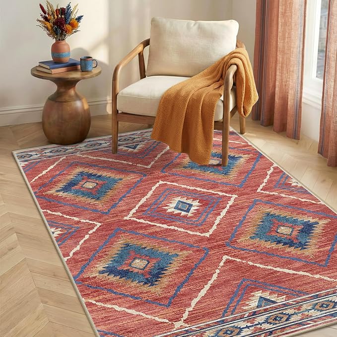 BESTSWEETIE Area Rug 2x4 Rug Machine Washable Non-Slip Low Pile Print Pattern - Image 8