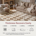 PureCozy Brown 5x7 Area Rug for Living Room Washable Non Slip Neutral Soft - Image 7