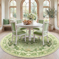 RELEANY Area Rugs Round 7ft Washable Non-Slip, Floral Vintage Distress by RELEANY