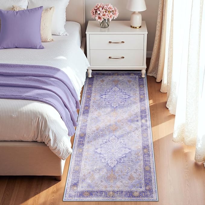RELEANY Area Rugs Runner 2'x5' Washable Non-Slip, Floral Vintage Distress - Image 3