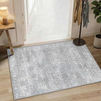 Latte&Fog 2x3 Entryway Rug, Small Vintage Grey Door Mat, Washable Kitchen Rug by LatteFog