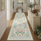 Rugxara 2'6" x 8' Floral Runner Rug, Washable Runners by Rugxara