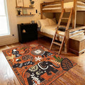jinchan 5x7 Cute Area Rug Kids Washable Fun Rug Terracotta Boho Jungle Indoor by JINCHAN