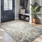 Toneed Abstract Area Rug Modern Washable Rug Soft Non Slip Rug Low Pile - Image 3
