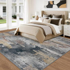 RELEANY Washable Area Rugs 9'x12' Non-Slip Modern Abstract Soft - Image 3
