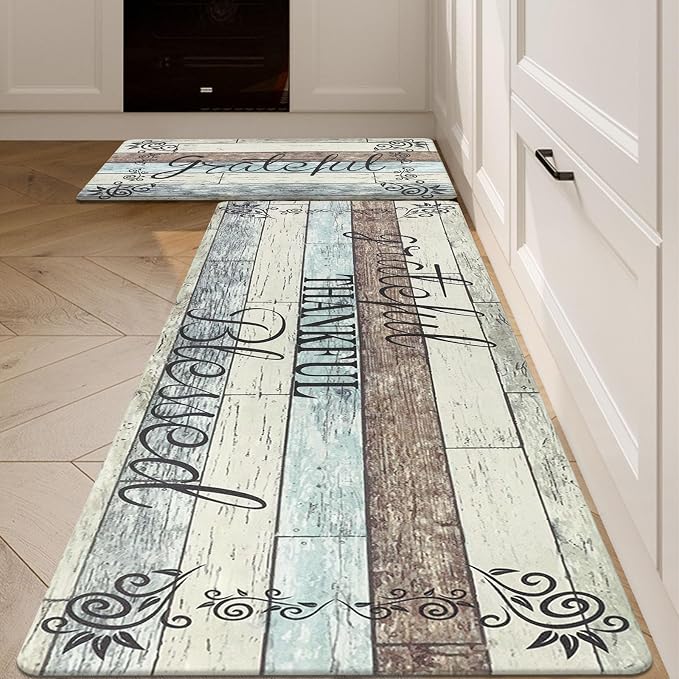 HEBE Anti Fatigue Kitchen Mat Set of 2 Non Slip Cushioned Kitchen Mats by HEBE