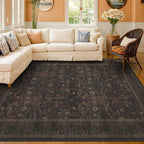 Washable 8x10 Area Rugs for Living Room, Moody Dark Floral Farmhouse Western - Image 8