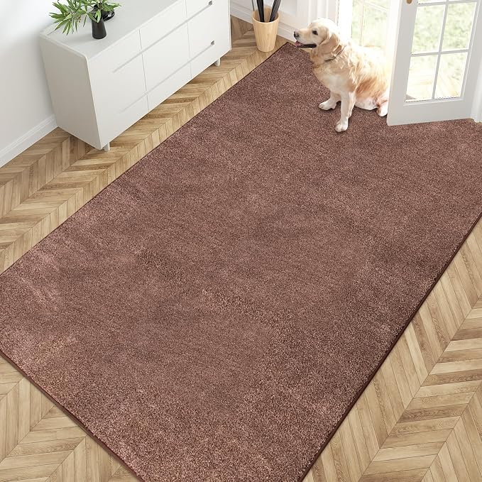 PURRUGS Easy Care Area Rug 4.5ft x 7ft, Non-Slip Washable Entryway Rug by PURRUGS