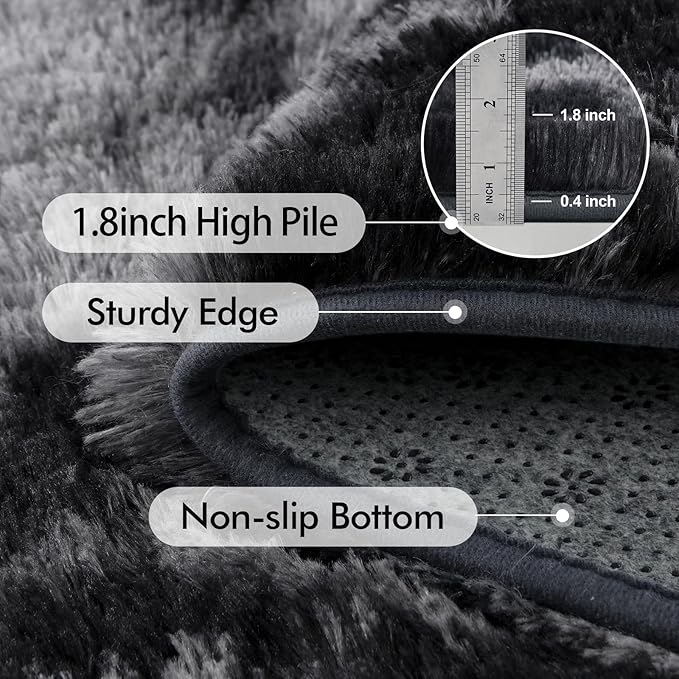4x6 Ft Shag Rugs for Bedroom Living Room, Tie-Dyed Ultra Soft Fluffy Furry Area - Image 5