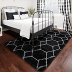 ONASAR Area Rugs for Living Room Bedroom, 5x8 Fluffy Black and White Rug - Image 7
