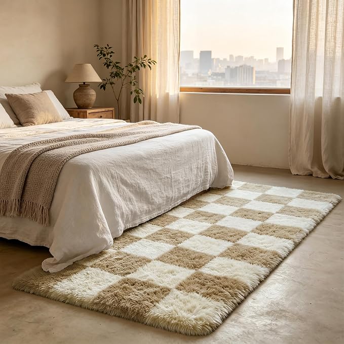 Shag Runner Rug for Bedroom Living Room 3x7 Upgrade Non-Slip Fluffy Soft - Image 3