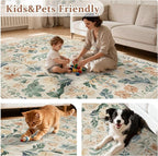 10x14 Area Rugs Washable Rug: Large Boho Living Room Rug Soft Non-Slip Low Pile - Image 5