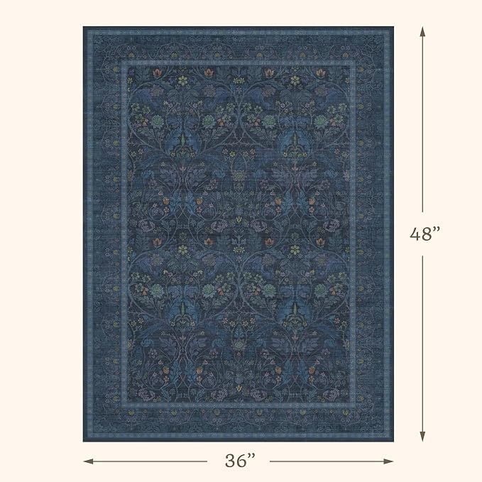 3x4 Oriental Rug for Entryway Indoor, Soft Washable Carpet for Bedroom Beside - Image 2