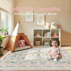 Floral Rug 3X5 for Girls Bedroom or Nursery, Cute Soft Boho Carpet for Kids Room - Image 8