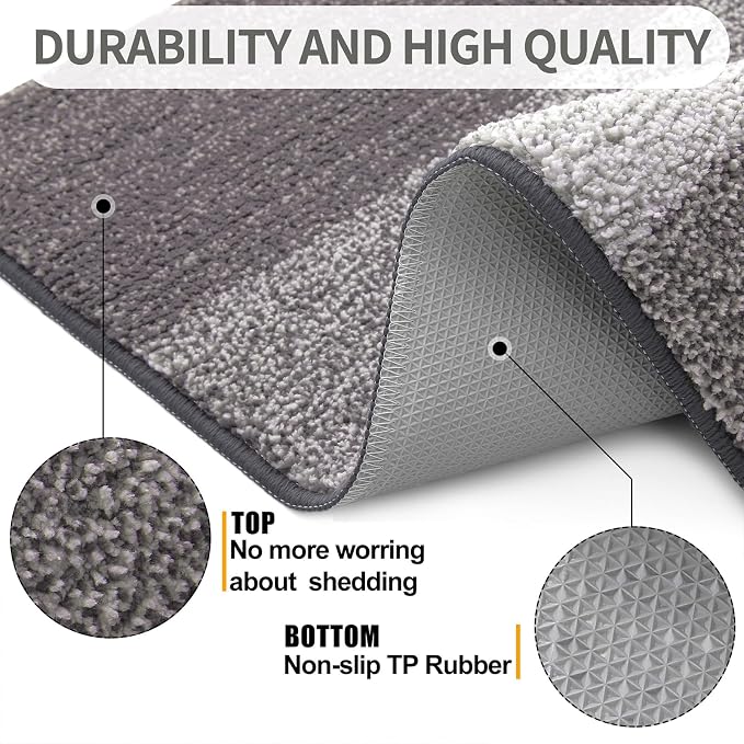 Kitinjoy Indoor Outdoor Door Mat, 59x24 Non-Slip Absorbent Dirt Trapper - Image 3