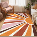 LIVEBOX Retro Sun Rug 4x6 Large Boho Rug by LIVEBOX