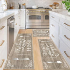Vaukki Boho Kitchen Rug Sets 3 Pieces, Washable Kitchen Mats by Vaukki