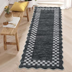 GarveeHome Hallway Runner Rug 2x6 Non Slip Scalloped Washable Rug by GarveeHome