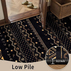 SERISSA 2x6 Kitchen Runner Rug, Washable Non-Slip Black and Gold Boho Rug - Image 8