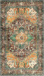 Yamaziot Washable Area Rug, 4x6 Non-Slip Boho Vintage Living Room Bedroom Rug - Image 3