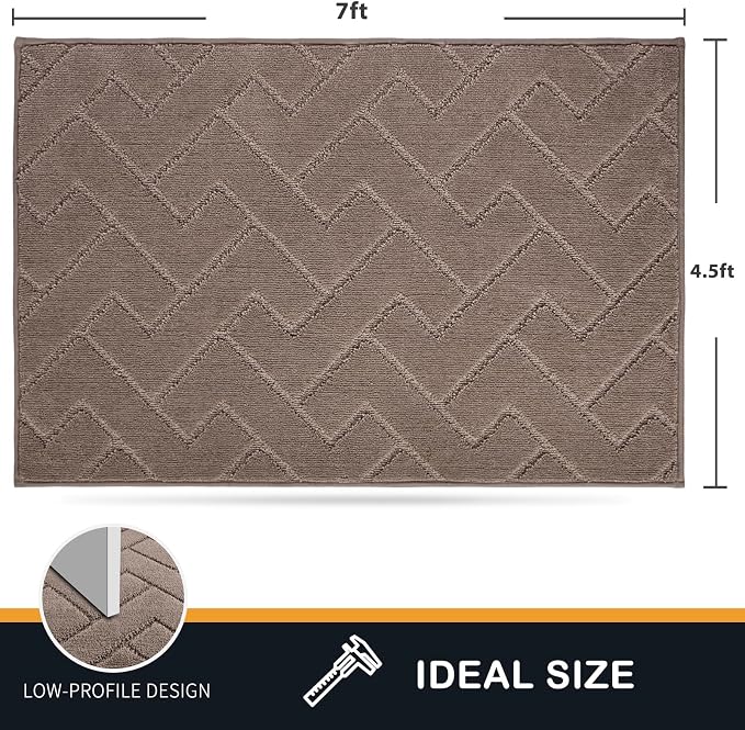 PURRUGS Easy Care Area Rug 4.5ft x 7ft, Non-Slip Machine Washable Entry Rug - Image 2