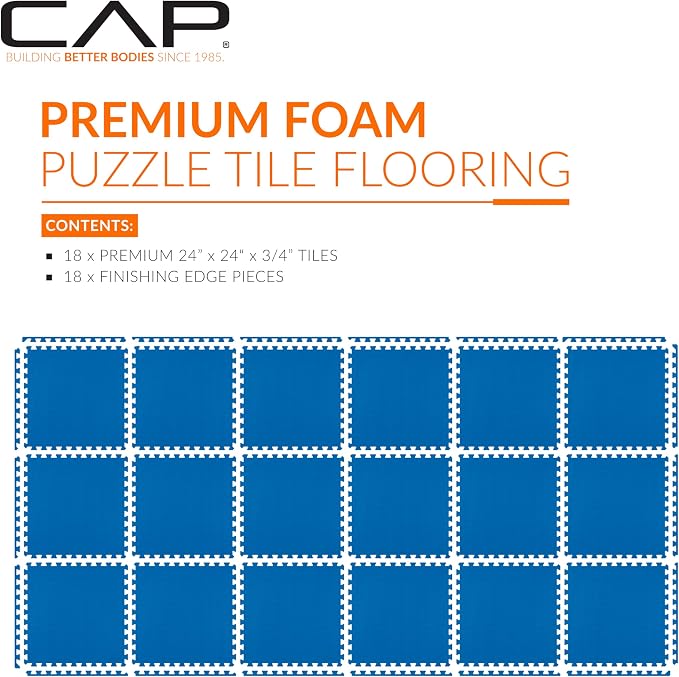 CAP Puzzle Exercise Mats | 3/4” Thick EVA Interlocking Foam Tiles - Image 2