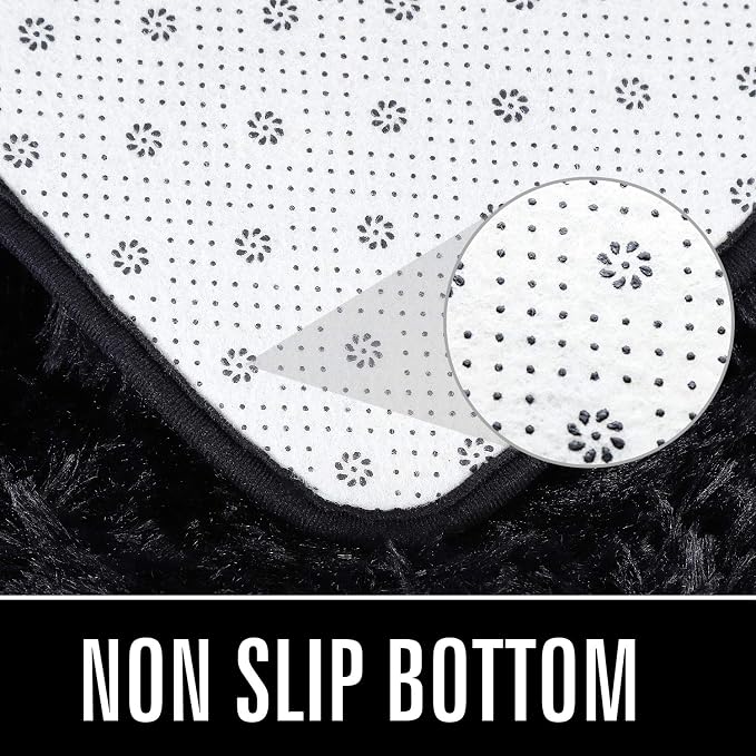 HOMORE Small Rugs for Bedroom 2x3 Feet Black Rug for Bedroom Bedside Soft - Image 5