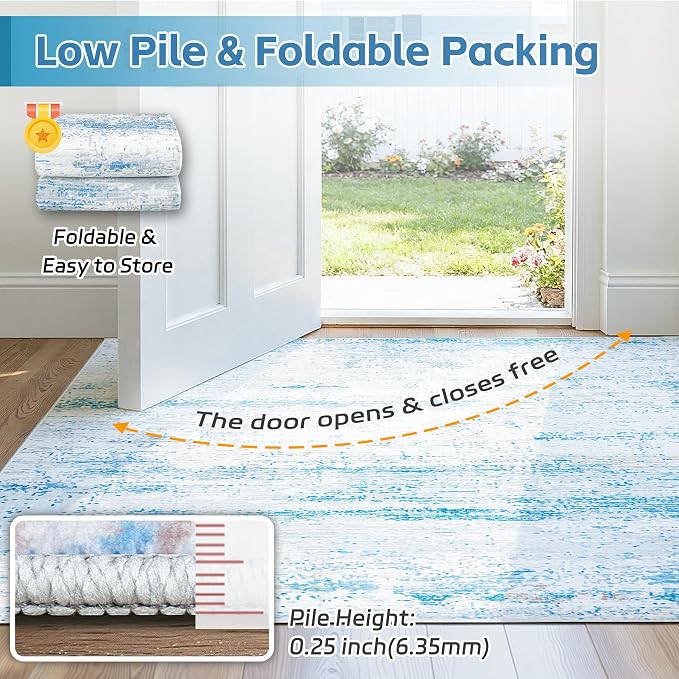 6x9 Area Rugs Washable Rug:Anti-Skid Abstract Modern Living Room Rug Soft Thin - Image 7