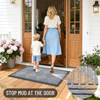 OLANLY Front Door Mat Outside Entrance 33x21, Heavy Duty Sturdy Natural Rubber - Image 6