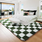 KICMOR Rugs for Living Room 5x8 Olive Green and White, Large Fluffy Soft Plush - Image 3