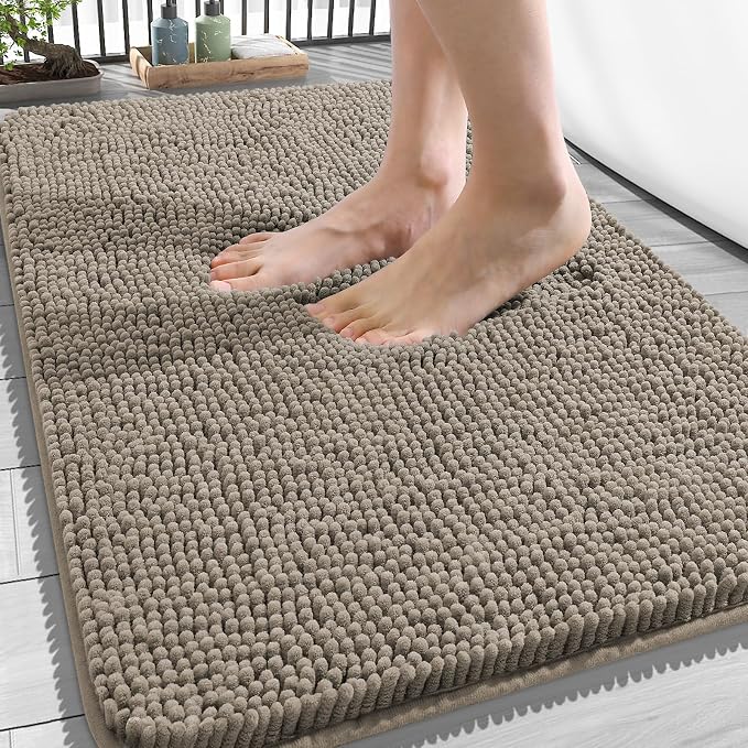 OLANLY Bathroom Rugs 34x21, Extra Soft Absorbent Chenille Bath Rugs, Rubber by OLANLY