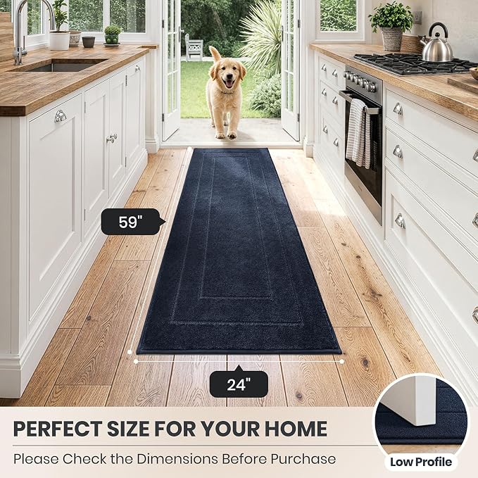 PURRUGS Dirt Trapping Door Mat 24" x 59", Non-Slip/Skid Machine Washable - Image 8