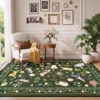 Unirea 3x5 Dark Green Cat Area Rug - Image 7