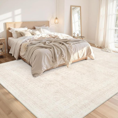 10x14 Area Rugs for Living Room: Vintage Boho Neutral Washable Rug Indoor Soft - Image 2