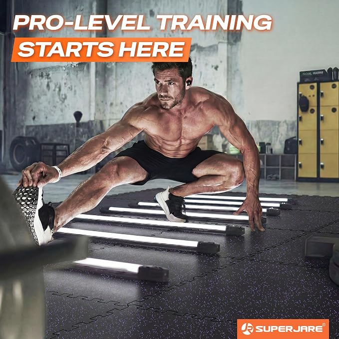 SUPERJARE 0.56'' Thick 12 Pcs 48 Sq Ft Rubber Top Exercise Equipment Mats - Image 2