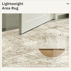 Soalmost 8x8 Beige Gray Round Rug 8ft Living Room Circle Rug Vintage Round Area - Image 7